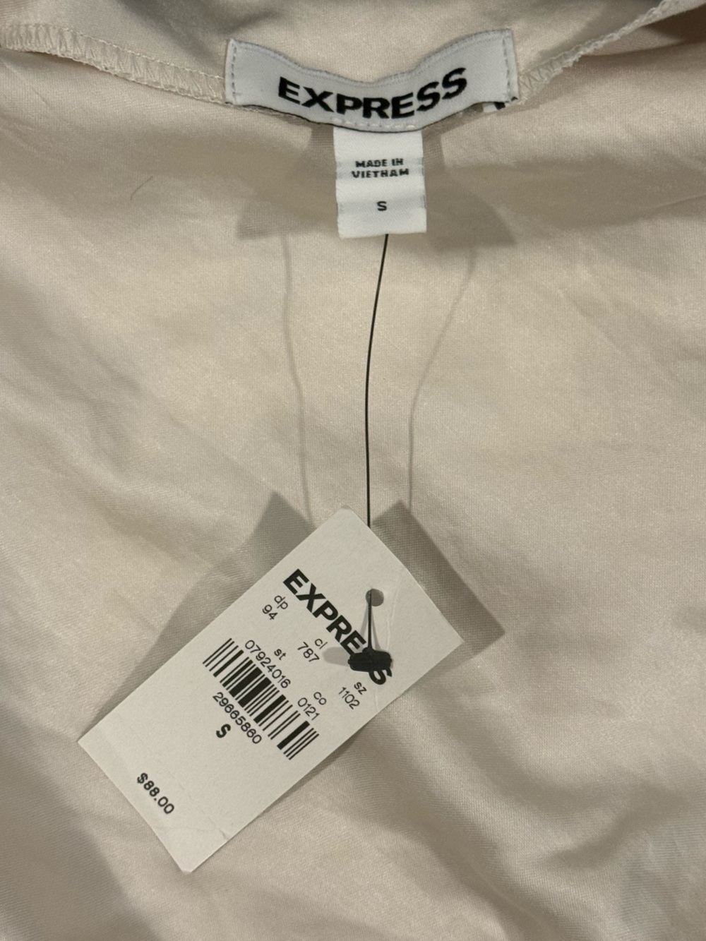 Express Satin Cowl Neck Midi Slip Dress Cream/Ivory Size Small NWT - Picture 4 of 4